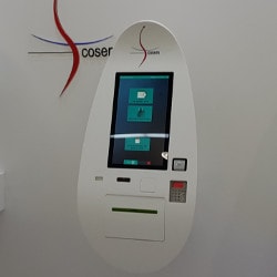 Touchscreen terminal at a hospital