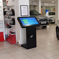 Touch table at a car dealership